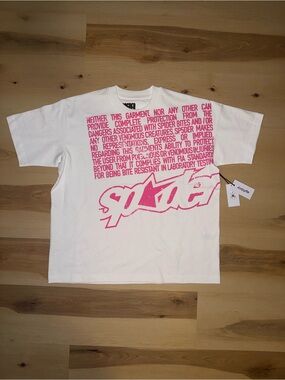 Sp5der White & Pink Graphic Tee